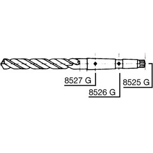 8527G - LONG DRILLS WITH LUBRICATION CHANNELS, RIGHT-HAND ROTATION - Orig. Hartner